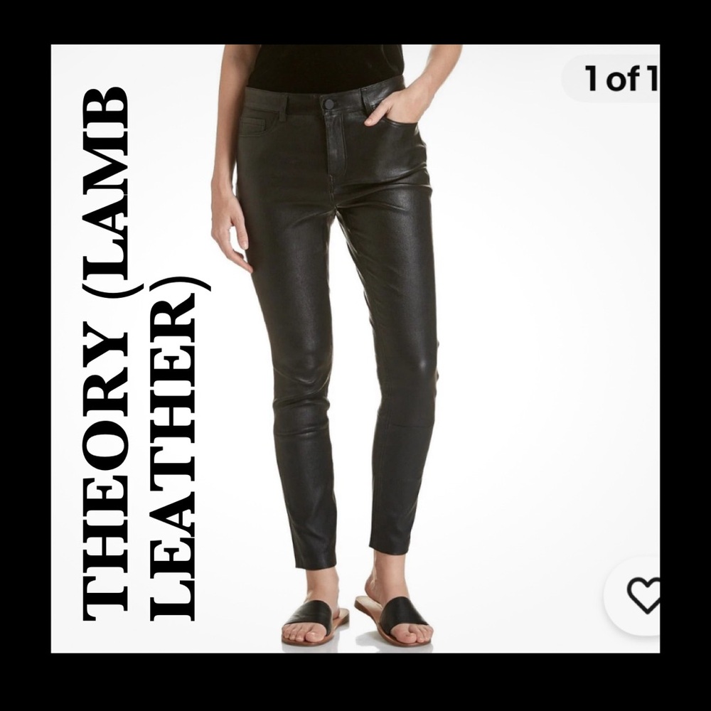 Theory Tirana lamb Dark Leather Pants